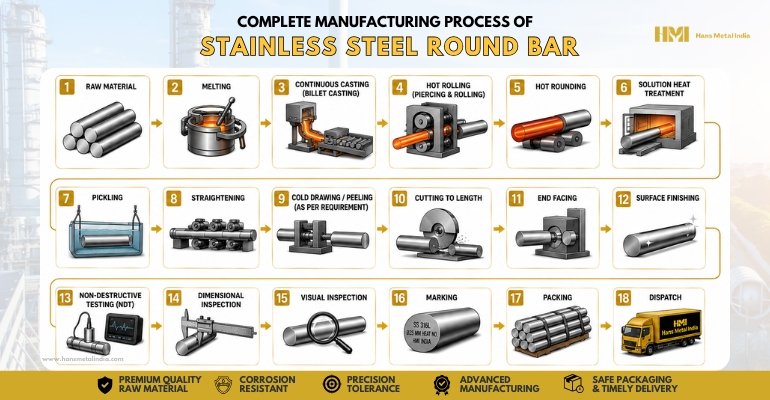 SS Round Bar Manufacturing Process SS Round Bar Manufacturing Process